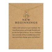 Kasey New Beginnings Ketting - Lotus bloem hanger aan ketting  Goudkleurig