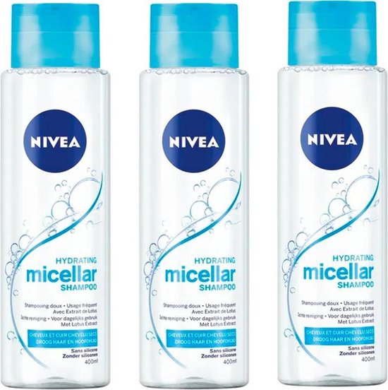 Nivea Shampooing Hydratant micellaire Cheveux Droog et Scalp Valeur Boîte -  3 x 400 ml | bol