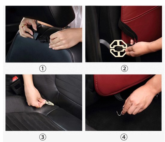 Autostoel Organizer - Met uitklapbare Laptophouder - Auto Organizer met Tablet Houder - Auto Ipadhouder voor Kinderen - Auto Organizer met Uitklapbaar Tafel - Tray - Fleshouder - Tissuehouder - Car Organizer - Car seat organizer - Luxe Mat Zwart van Merkloos — afbeelding 5