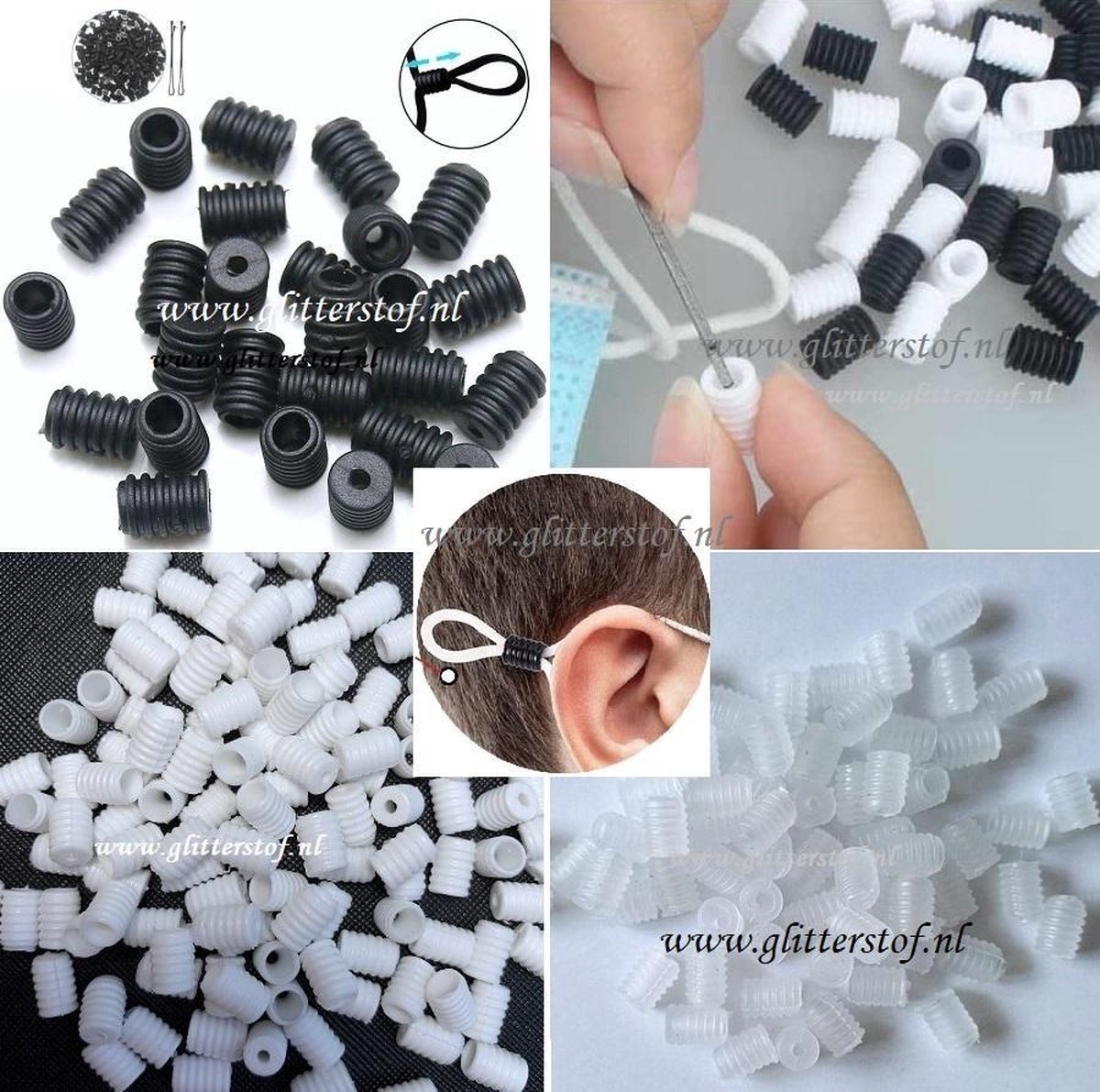 9 mm en 7 mm zwart plastic touw koordstopper Zwart koordvergrendelingen voor 1/4 elastische koordversteller Toggle Cord Round Lock Stopper Toggle Lock levering - België