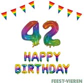 42 jaar Verjaardag Versiering Pakket Regenboog