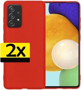 Samsung A52 Hoesje Siliconen - Samsung Galaxy A52 Case - Samsung A52 Hoes Rood - 2 Stuks