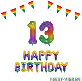 13 jaar Verjaardag Versiering Pakket Regenboog