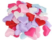 Stoffen Hartjes Multi-Color - 100 stuks - Decoratie - Liefde - Romantisch - Kleine hartjes