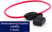 VoltageLand | Steekzekeringhouders 12V| Medium | 14 AWG 1,6 mm2 | 5 Stuks