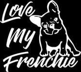 Auto sticker Franse Bulldog - I love my Frenchie wit AUTOSTICKER