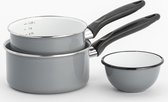 Lite-Body - Batterie de cuisine - 2 pièces - Casserole 16 cm et 18 cm - Émail - Cool Grey