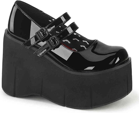 DemoniaCult - KERA08 Plateau Sandaal - US 12 - 42 Shoes - Zwart