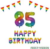 85 jaar Verjaardag Versiering Pakket Regenboog