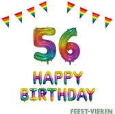 56 jaar Verjaardag Versiering Pakket Regenboog