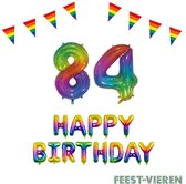 84 jaar Verjaardag Versiering Pakket Regenboog