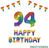 94 jaar Verjaardag Versiering Pakket Regenboog