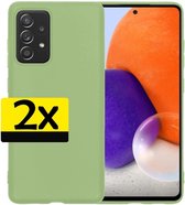 Samsung A72 Hoesje Siliconen - Samsung Galaxy A72 Case - Samsung A72 Hoes Groen - 2 Stuks