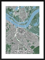 Nijmegen - stadskaart | Inclusief strakke moderne lijst | stadsplattegrond | poster van de stad| 40x30cm