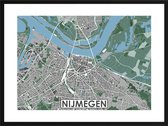 Nijmegen - stadskaart | Inclusief strakke moderne lijst | stadsplattegrond | poster van de stad| 40x30cm