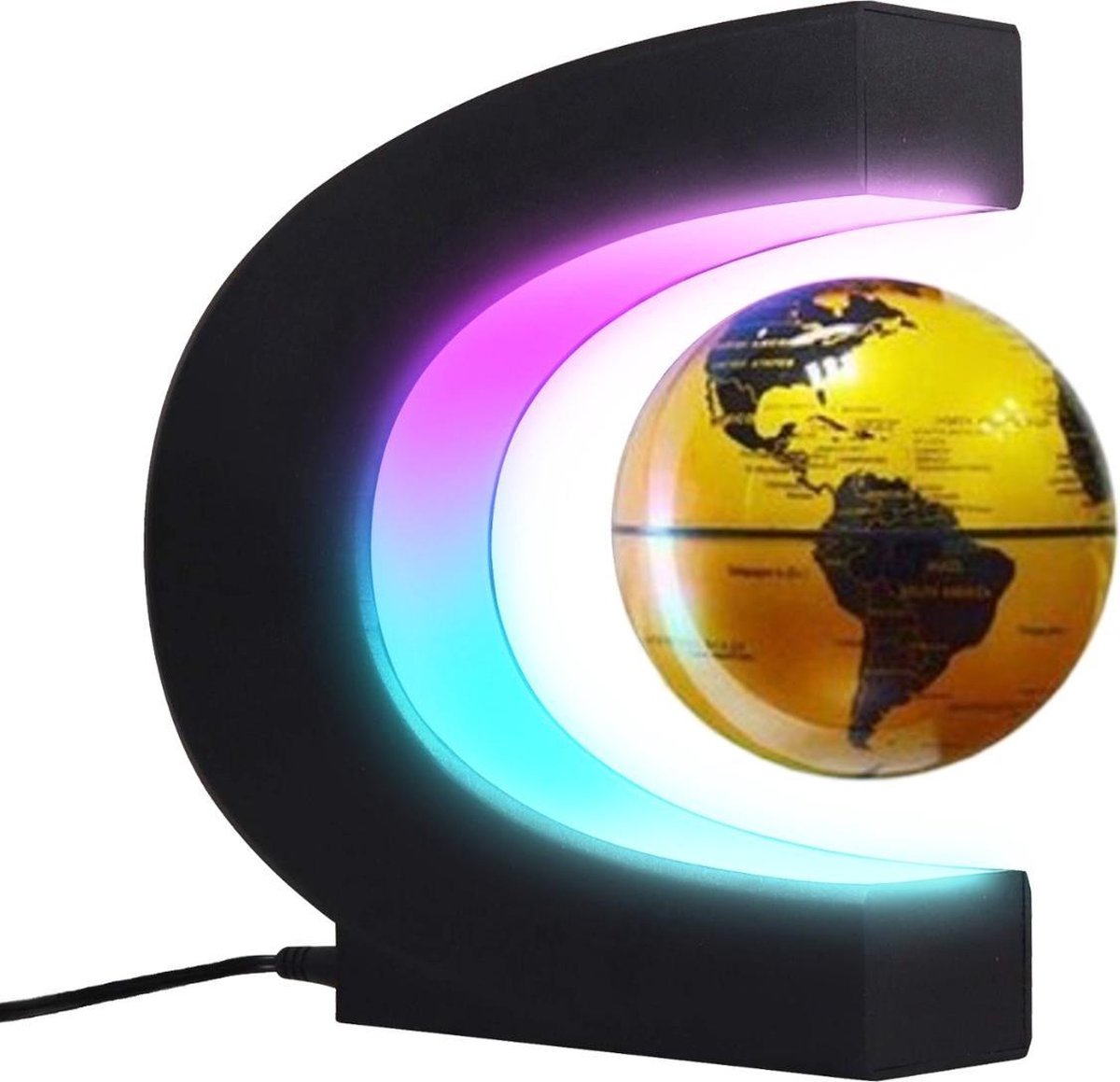 Sonew Globe magnétique lévitation C Forme de LED Lampe Flottant Carte du mondeIdées Cadeaux Globe Flottant avec des lumières pour enseignement et décoration de Maison 
