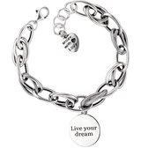 Armband (925 Sterling Zilver) - Live your dream -20cm - Dames - Lieve Jewels