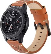 Fungus - Smartwatch bandje - Geschikt voor Samsung Galaxy Watch 3 45mm, Gear S3, Huawei Watch GT 2 46mm, Garmin Vivoactive 4, 22mm horlogebandje - PU leer - Kruis - Bruin