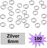 Fako Bijoux® - Oogjes - Ringetjes - RVS - Sieraden Maken - Zilverkleurig - 6mm - 100 Stuks