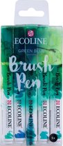 Talens Ecoline 5 brush pens ''Green Blue''