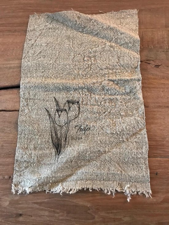 familie Wafel Versnel Shabby linnen doek | 30x45 cm | Tulp | Grof linnen | Cadeau voor haar |  Decoratieve... | bol.com