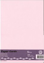 A5 Paper Cards Rose 5 stuks
