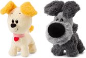 Woezel en Pip | Knuffel set 16 cm - Honden knuffels - Pluche Woezel en Pip