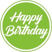 80x stuks bierviltjes/onderzetters Happy Birthday groen 10 cm - Verjaardag versieringen