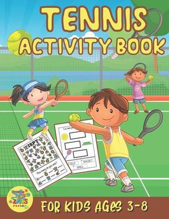 tennis activity book for kids ages 3-8 - cover