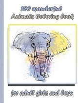 100 wanderful Animals Coloring book for adult girls and boys