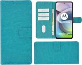 Motorola Moto G 5G Hoesje - Bookcase - Pu Leder Wallet Book Case Turquoise Cover