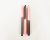 Cactula Dinerkaarsen 3 stuks Dip Dye in de kleuren Roze / Zwart 29 x 2.2 cm 12 branduren | Lucy | Handgemaakt