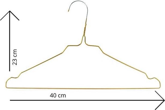 Home & Garden - 50 stuks - Kledinghanger - Draadhanger - Stomerijhanger - Goud - Ruimtebesparend
