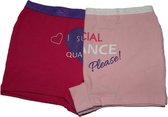VANILLA – Dames ondergoed, dames boxershort – 2 pack - Egyptisch katoen – Print – M – Sh3406