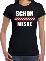 Schon meske met vlag Brabant t-shirts Brabants dialect zwart voor dames XL