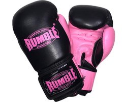 Rumble Ready 2.0 Leer (kick)bokshandschoen Zwart-Roze 12 Oz