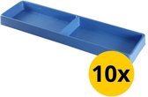 Datona® Vakverdeling lang met 2 compartimenten - 10 stuks - Blauw