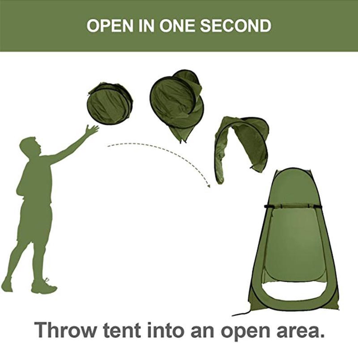 FEDEC Douche tent - Pop-up 1-Persoons Tent - Omkleed tent - Groen - 176 x 92 x 92cm – foto 3