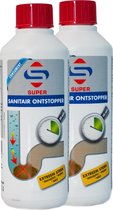 SuperCleaners - Vloeibare Ontstopper - Badkamer en WC ontstopper - 2 x 500ml