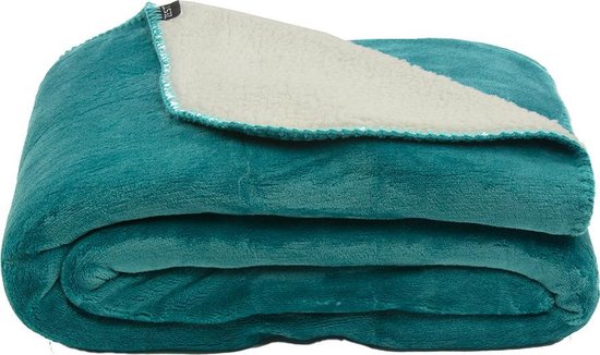 GAEVE | Zest - fleece deken - heerlijk zacht, warm plaid - Vacht flanel - Groen - 160 x 130 cm