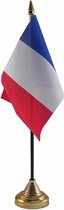 4x stuks Frankrijk tafelvlaggetje 10 x 15 cm met standaard - Franse feestartikelen/versieringen