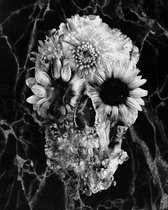 Luxe Wanddecoratie - Fotokunst Skull Collection 'Floral'- Hoogste kwaliteit Plexiglas - Blind Aluminium Ophangsysteem - 60 x 90 - Akoestisch en UV Werend - inclusief verzending  -