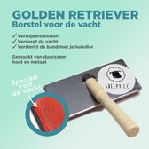 Borstel Golden Retriever - Handzaam - Sterk - Duurzaam hout en metaal - Maakt de vacht van je  Golden Retriever weer klit- en viltvrij - hondenvacht borstel