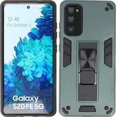 Samsung Galaxy S20 FE - Tough Armor Hardcase - Telefoonhoesje Met Standfunctie - Bestcases Backcover - Donker Groen