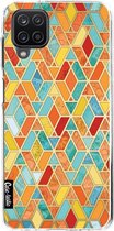 Casetastic Samsung Galaxy A12 (2021) Hoesje - Softcover Hoesje met Design - Geometric Tile Pattern Print