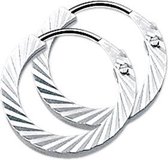 Nana Dames Oorringen vierkante buis gediamanteerd 14mm 2mm