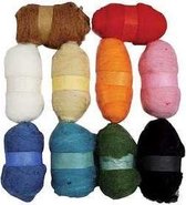 Gekaarde wol , diverse kleuren, 10x25gr