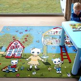 Boomhut kindervloerkleed - kindertapijt - 160 x 230 cm - wasbaar - zacht - duurzame kwaliteit - speelgoed