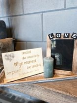 Cadeaupakket Mijn mama (speciaal) / op houten dienblad small / Fotolijstje LOVE / kaarsje / moederdag / moederdag cadeautje / mama / verjaardag / cadeau / geschenkset