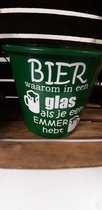 Emmer - Tekst - 5 liter - Bier, waarom in een glas - Groen - Kado - Gift